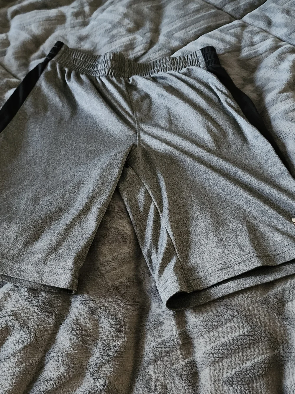 Puma Gray Athletic Shorts with Black Side Panels